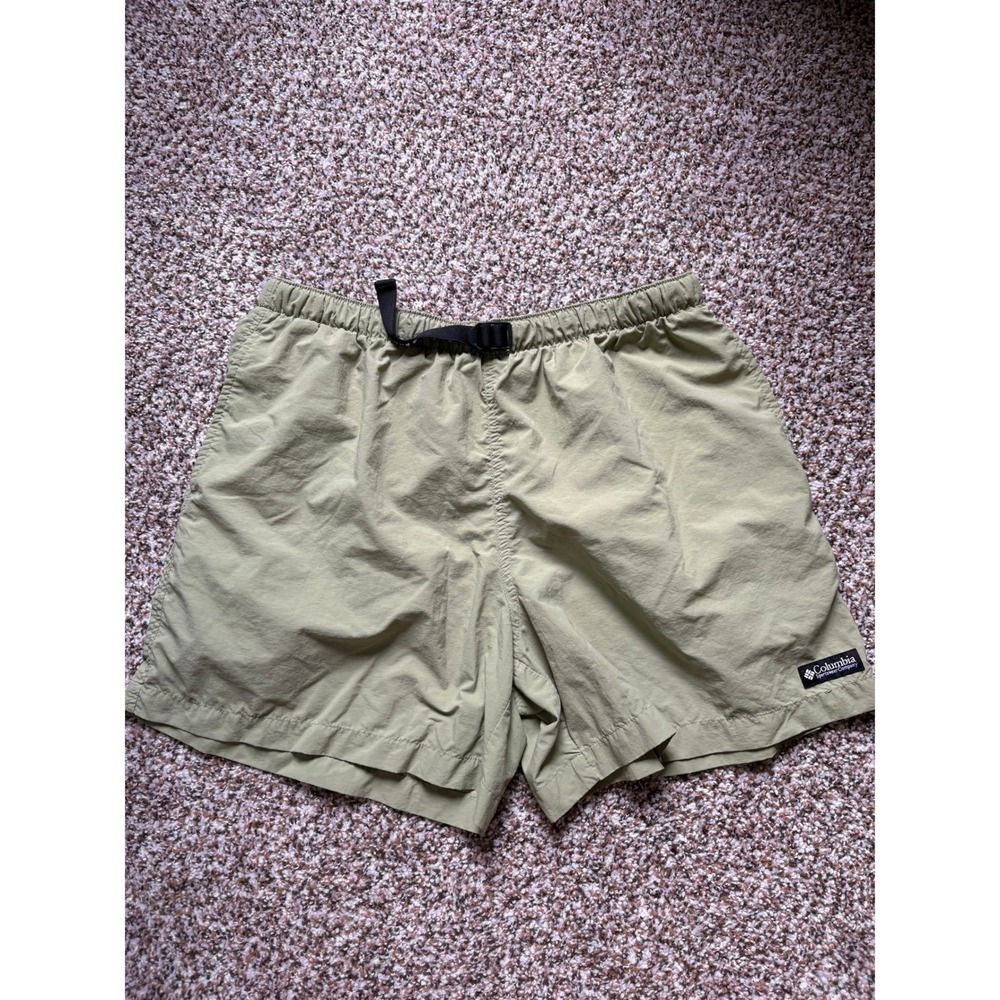 NEW Columbia Nylon Belted Shorts Large Sage Green Hiking Outdoor Gorpcore